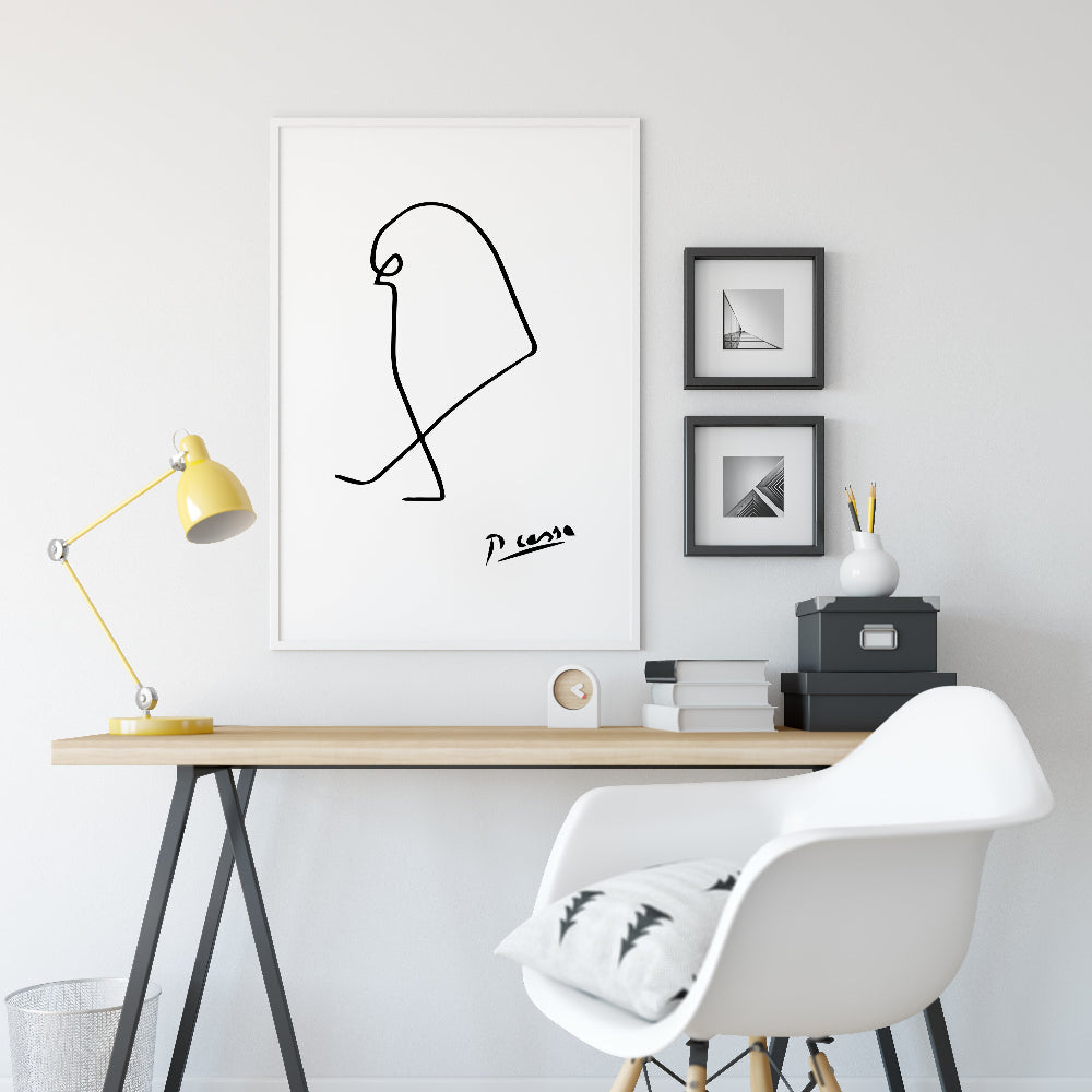 Picasso Bird Line Art Illustration