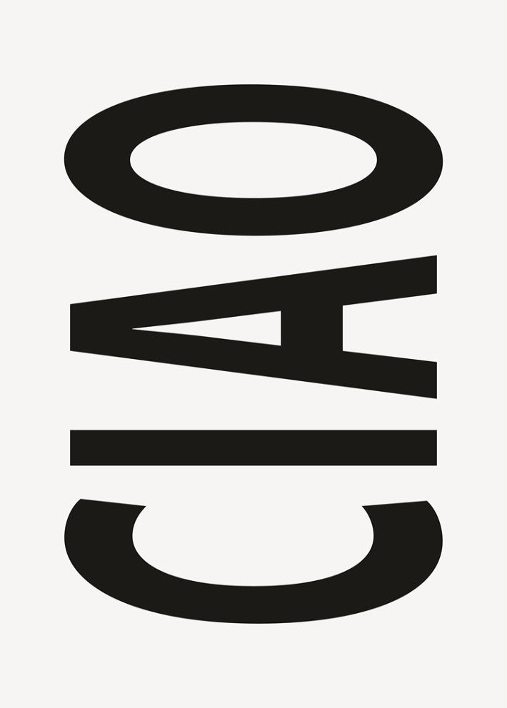 Ciao Typography Print - Black