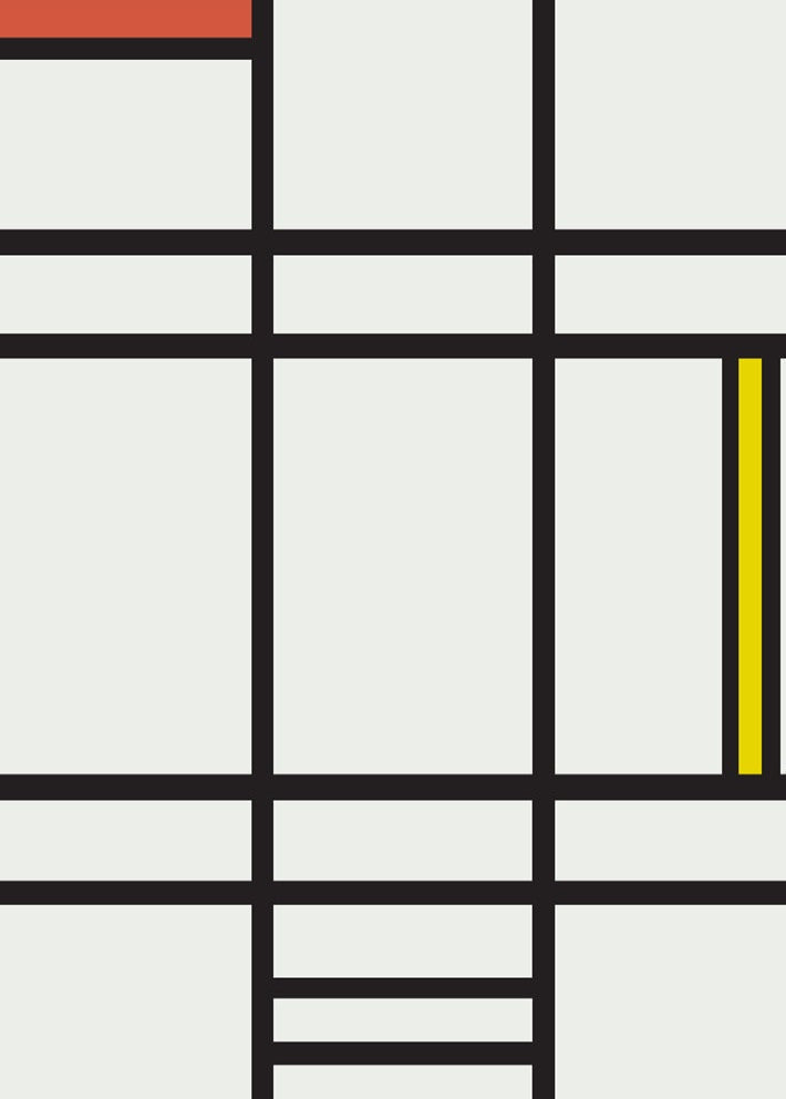 Mondrian in White, Red & Yellow Poster