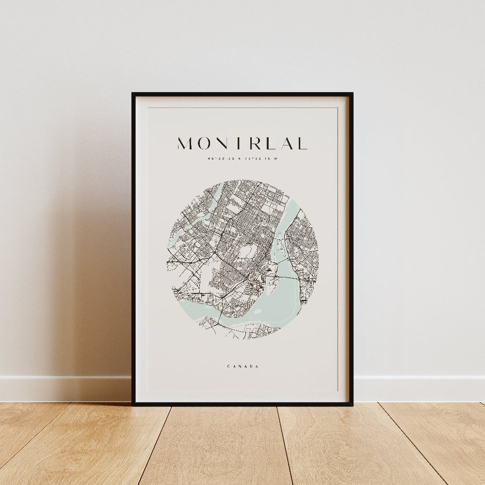 Montreal Circle Map Print