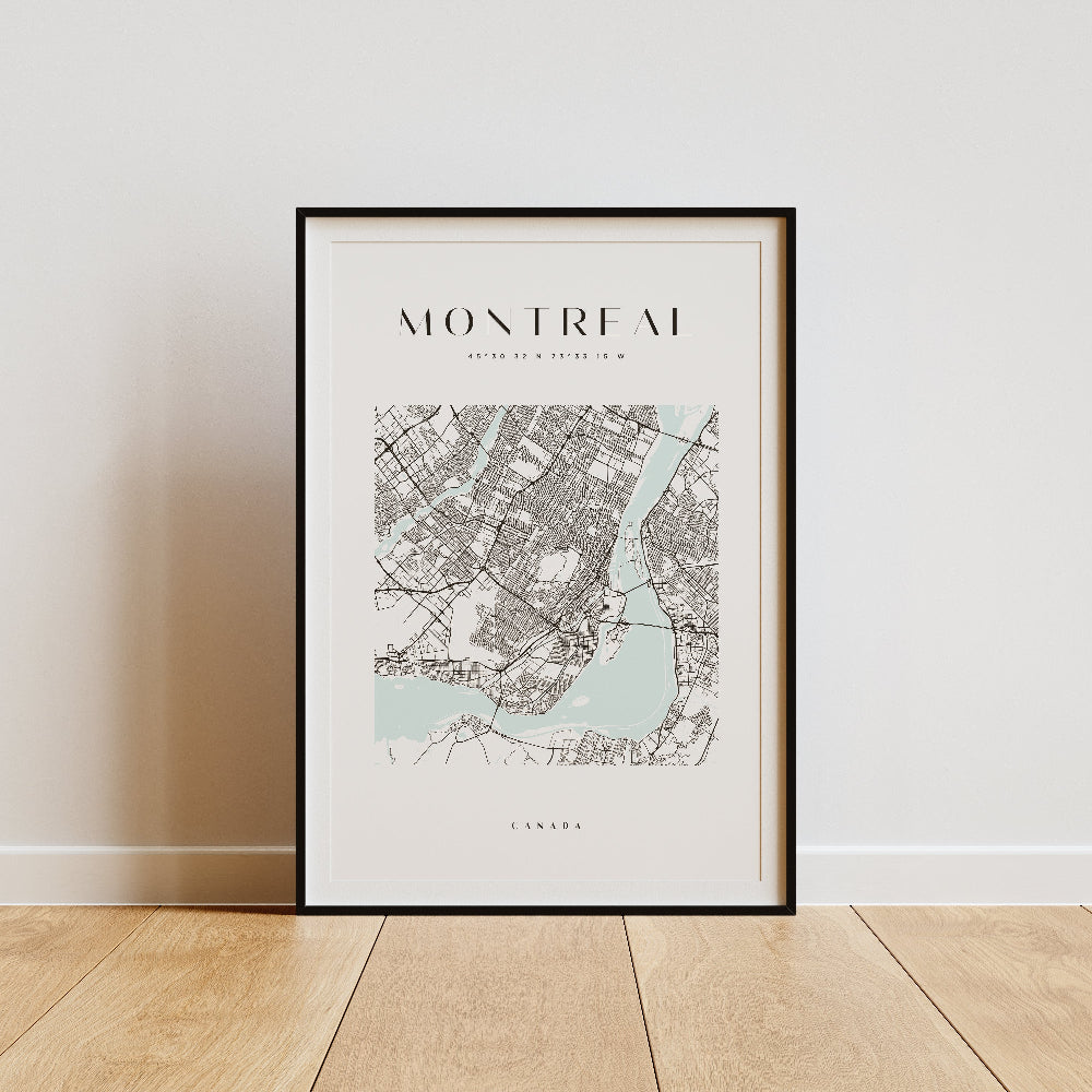 Montreal Square City Map Print
