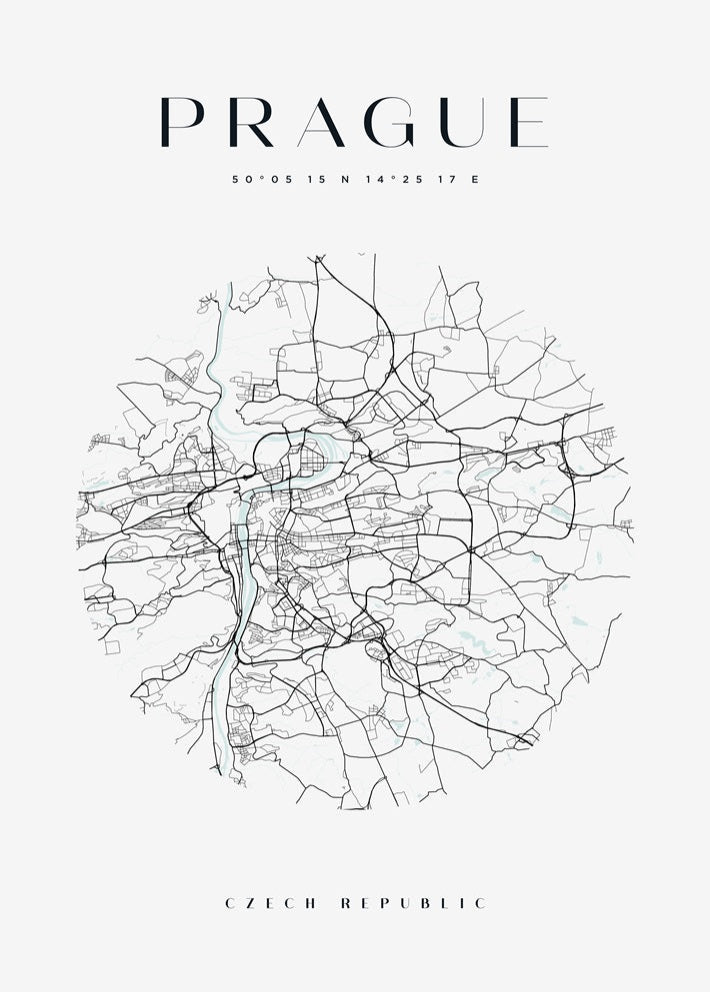 Prague Circle Map Poster