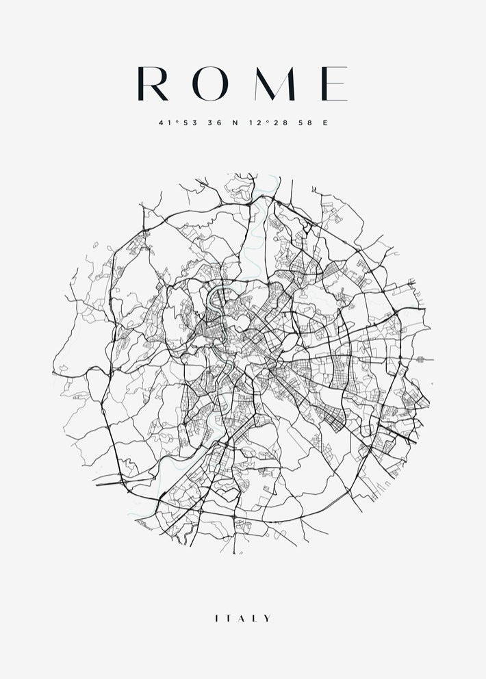 Rome Circle Map Print