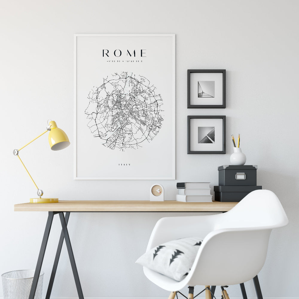 Rome Circle Map Print