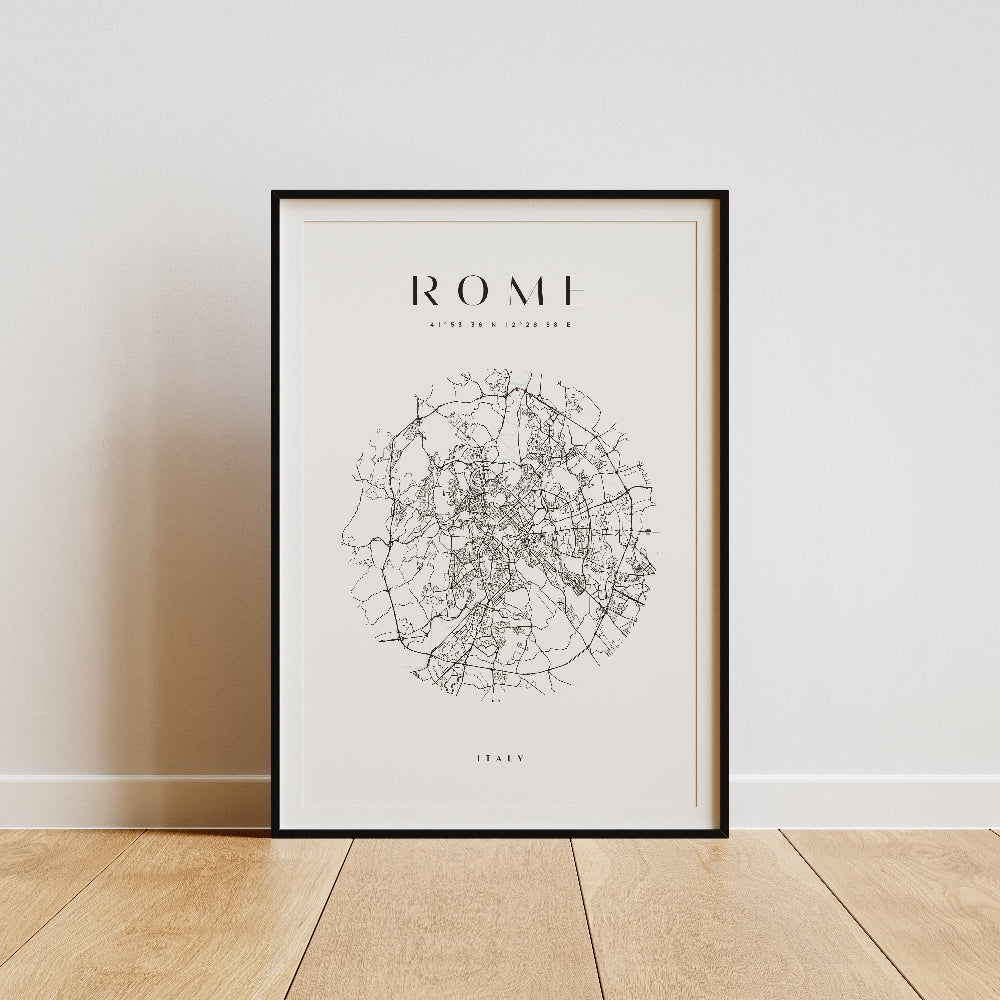Rome Circle City Map Print