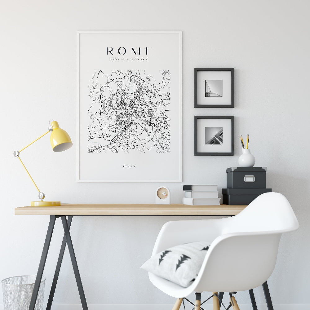 Rome Square Map Print