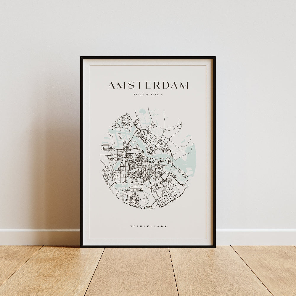Amsterdam City Circle Map Print