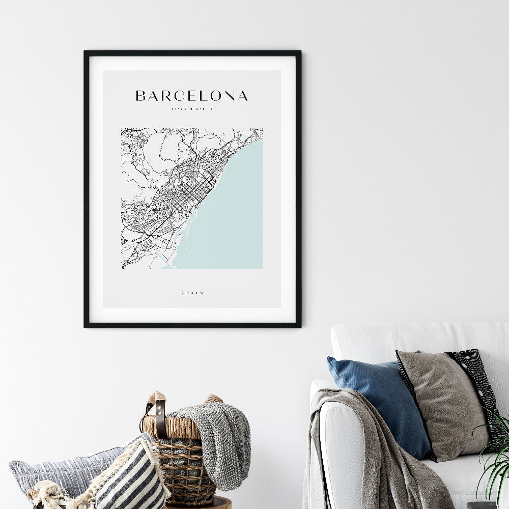 Barcelona Map Print