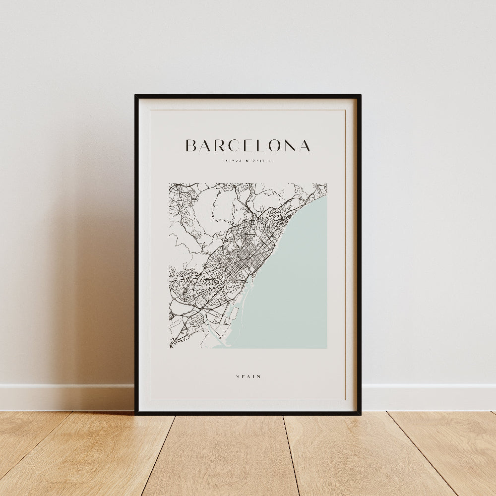 Barcelona Square City Map Print