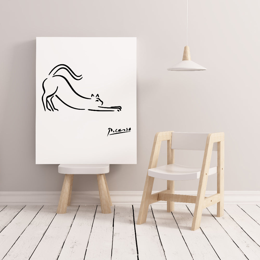 Picasso Cat Line Art Illustration
