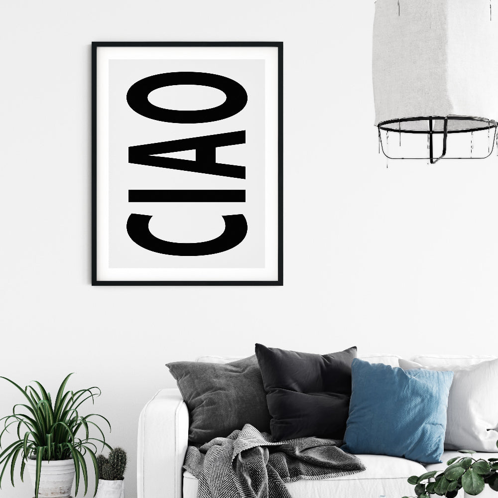 Ciao Typography Print - Black