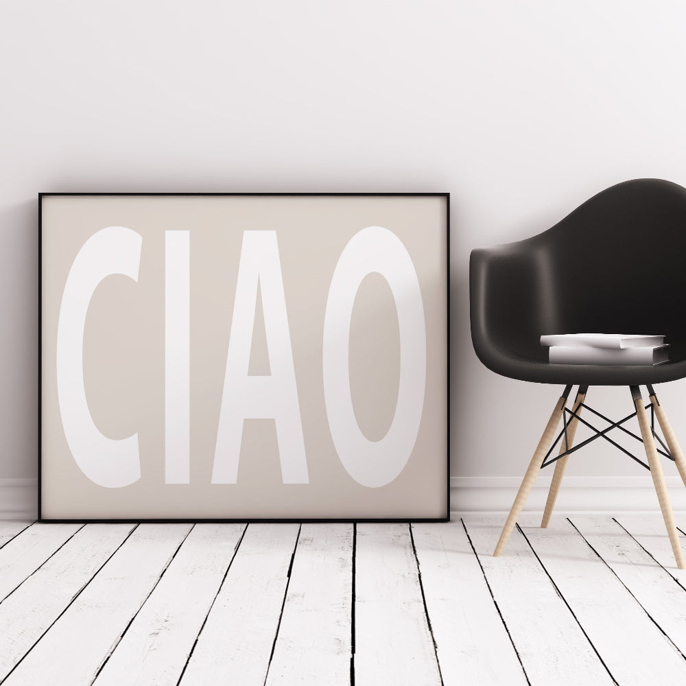 CIAO Typography Print - White