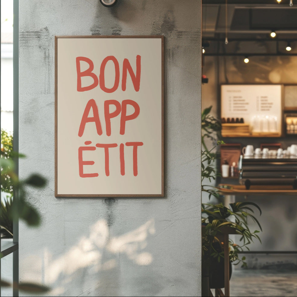 Bon Appetit Typography Kitchen Print