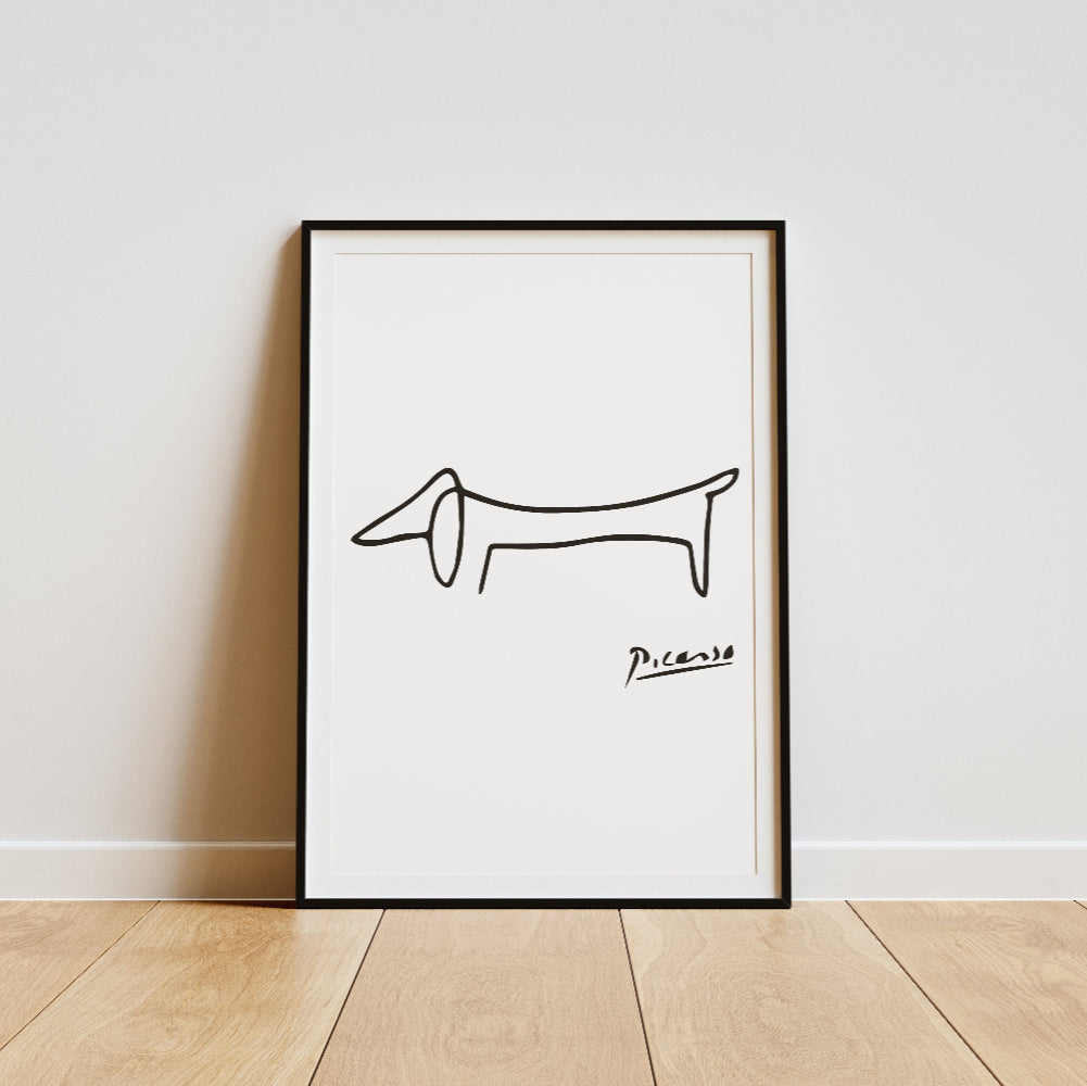 Picasso Dog Line Art Illustration