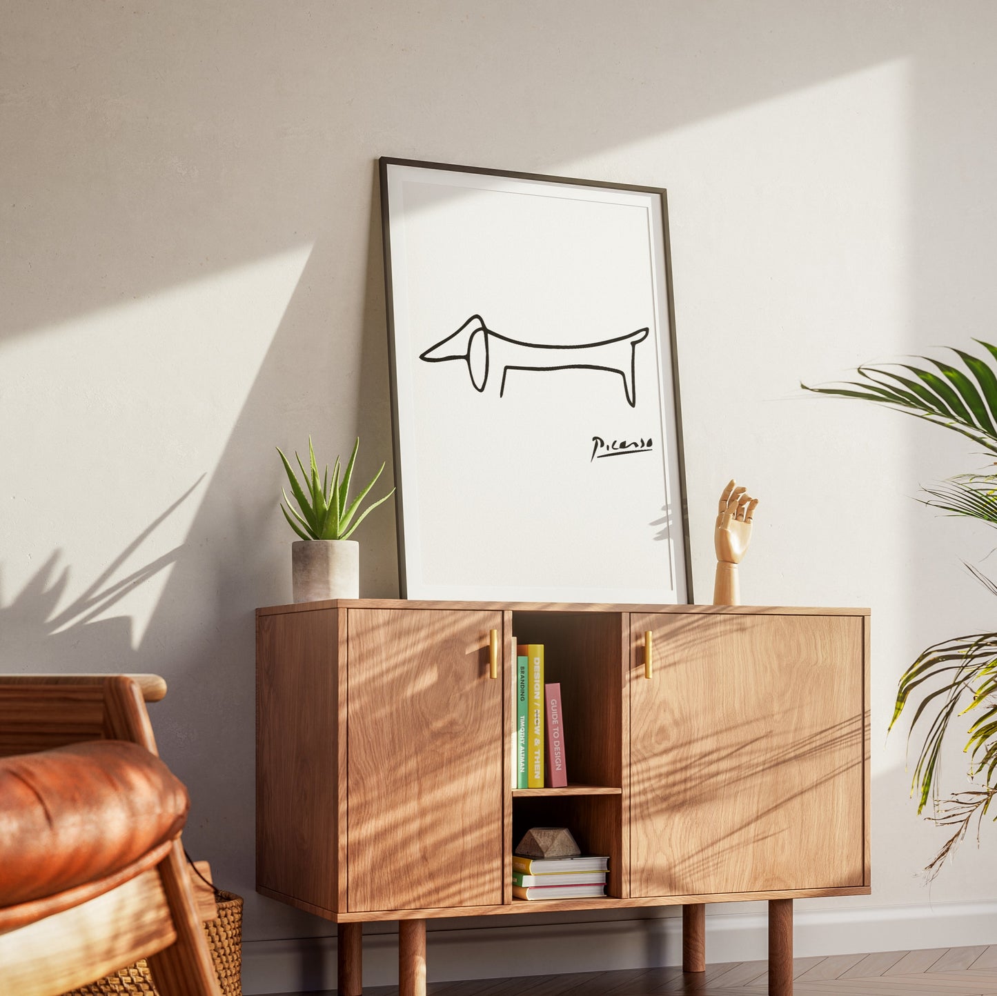 Picasso Dog Line Art Illustration