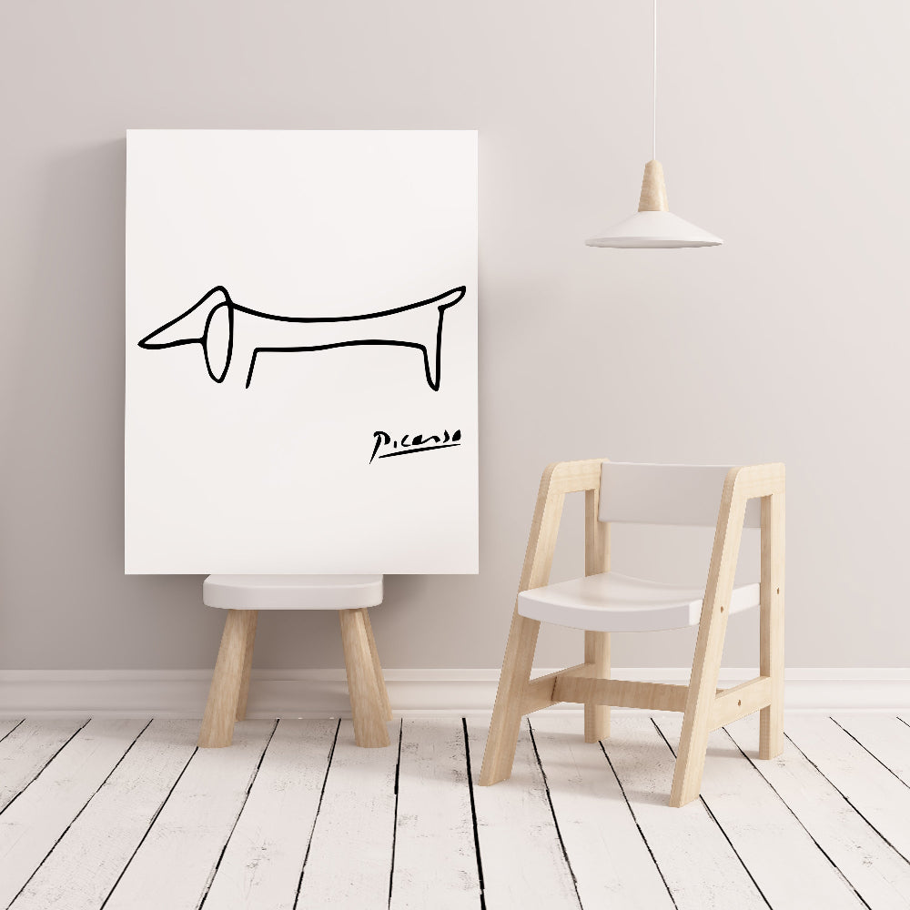 Picasso Dog Line Art Illustration