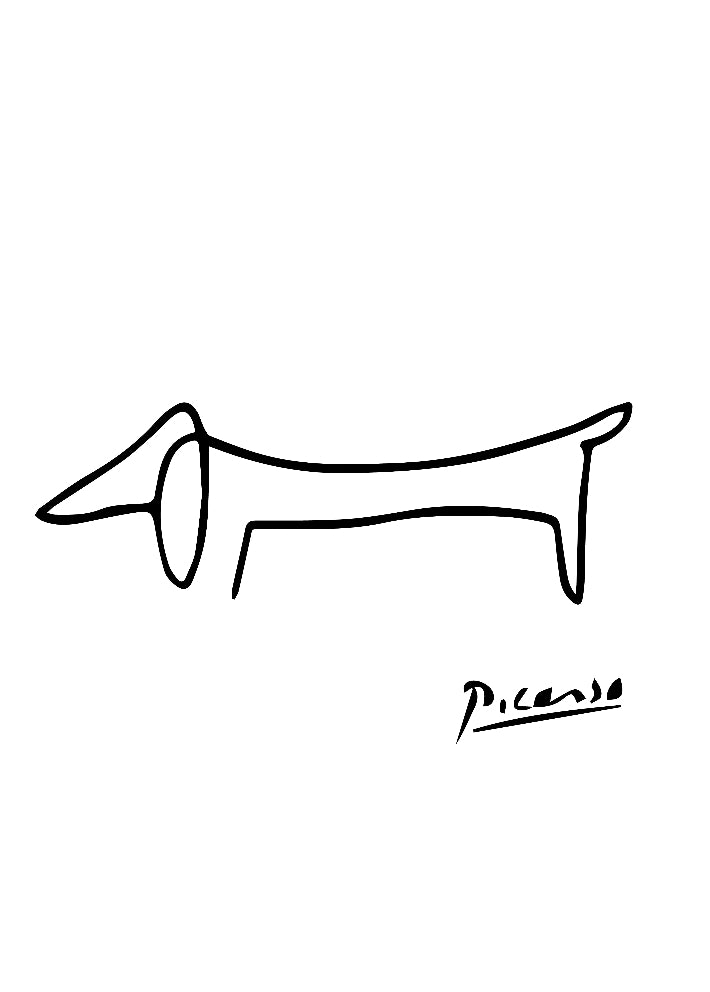 Picasso Dog Line Art Illustration