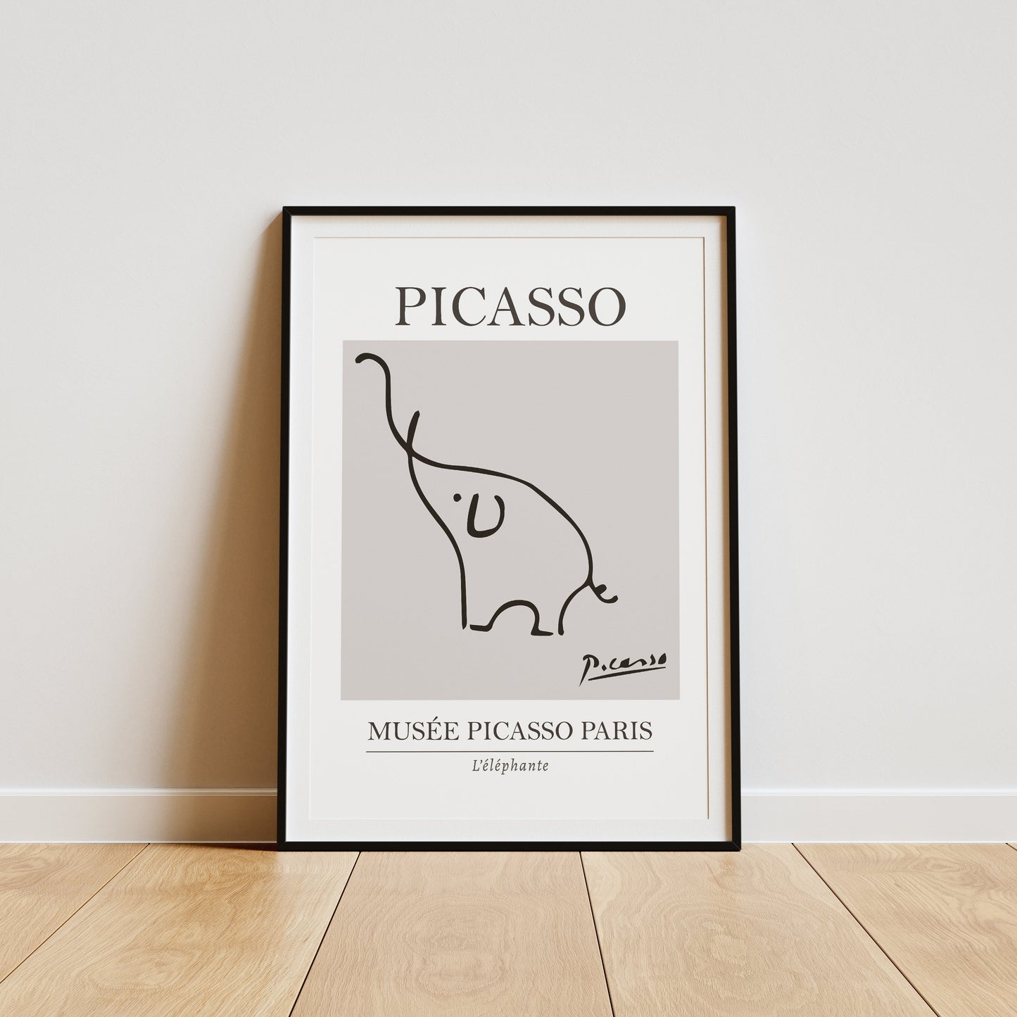 Picasso Elephant Line Art Exhibition Print
