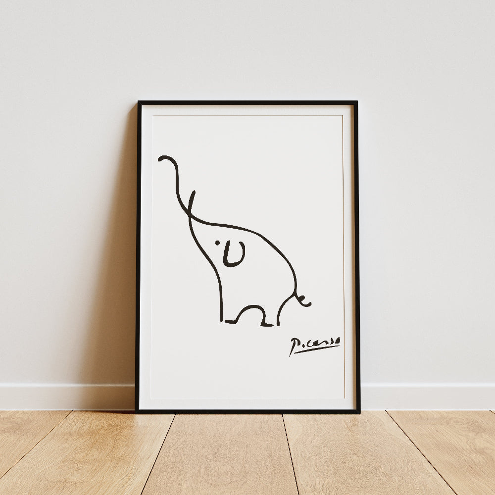 Picasso Elephant Line Art Illustration