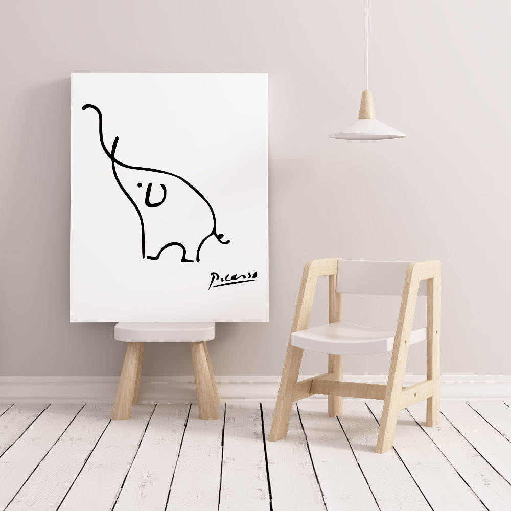 Picasso Elephant Line Art Illustration