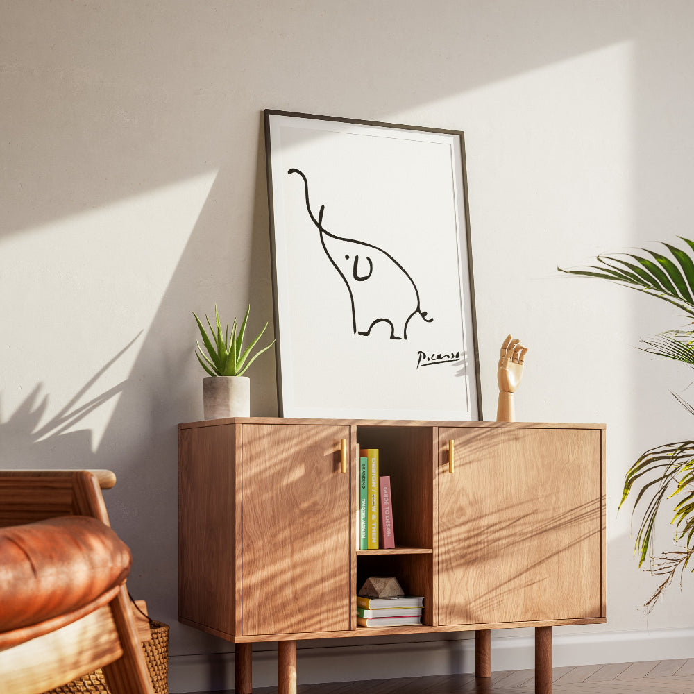 Picasso Elephant Line Art Illustration