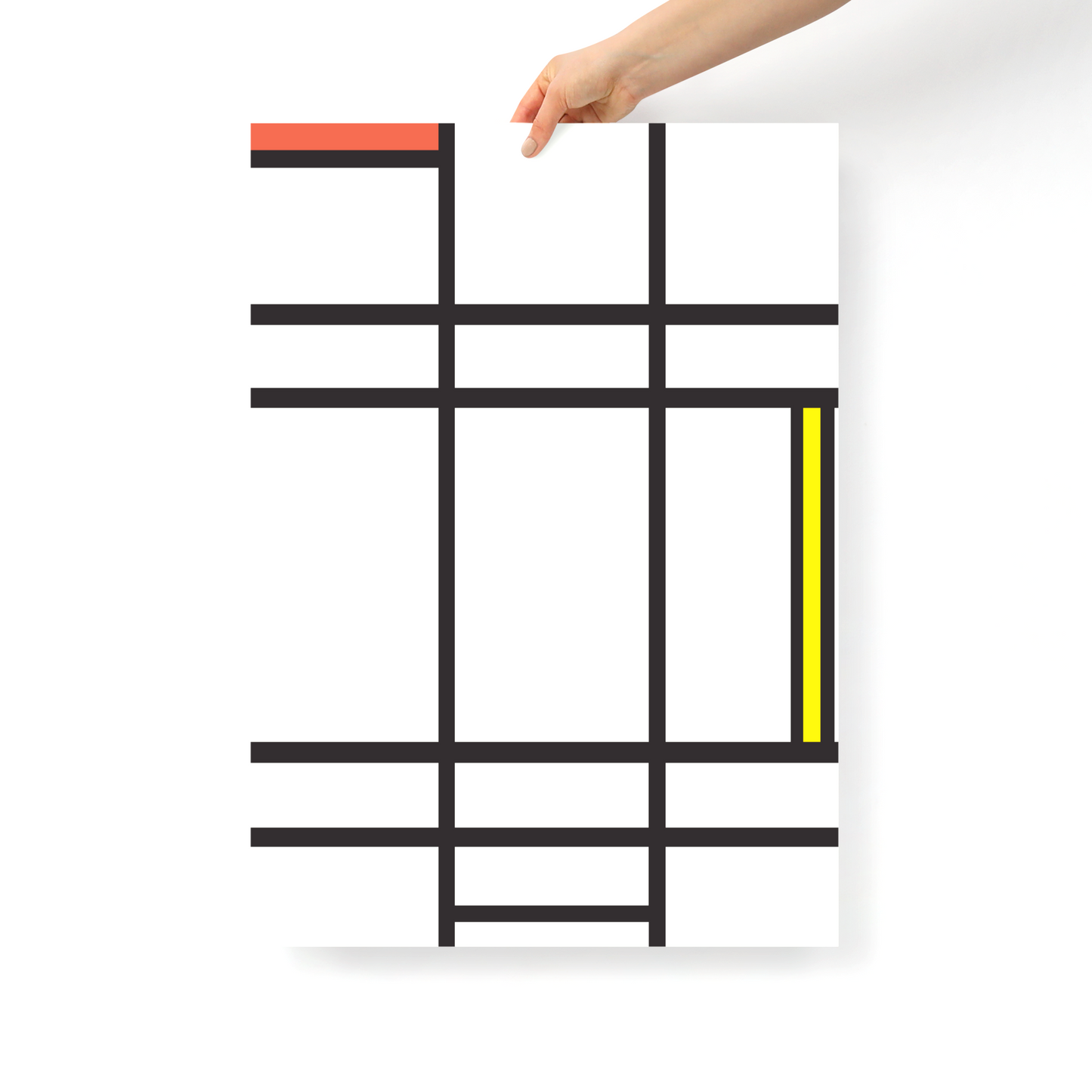 Mondrian in White, Red & Yellow Poster