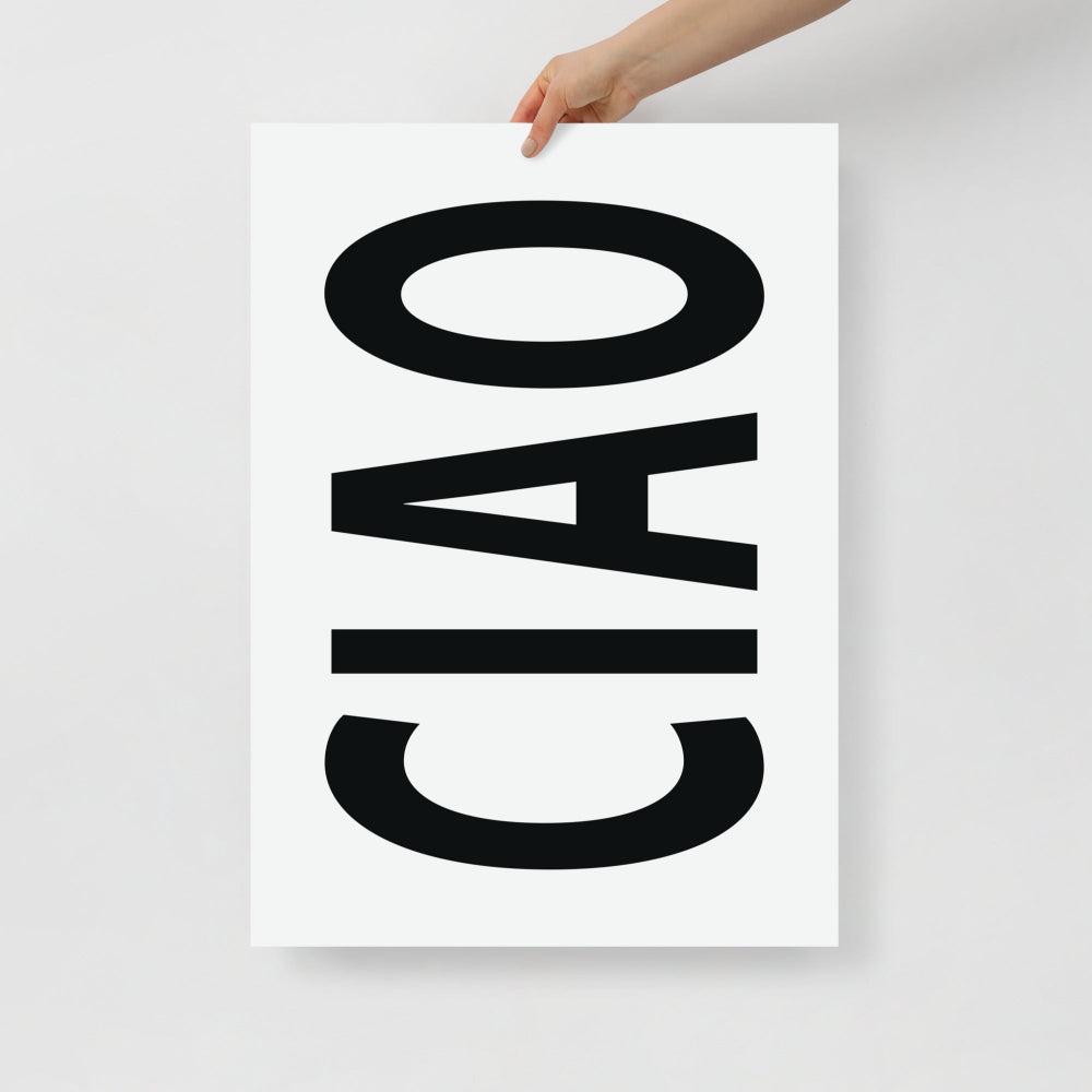 Ciao Typography Print - Black