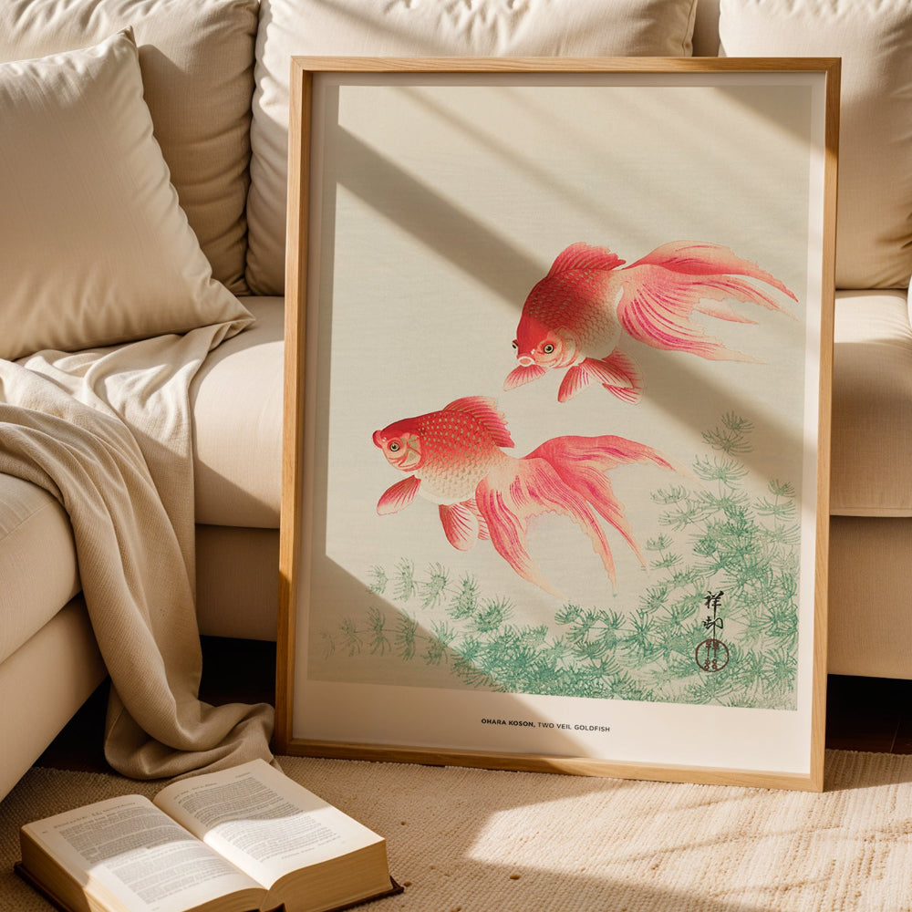 Two Veil Goldfish Art Print
