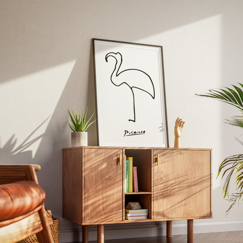 Picasso Flamingo Line Art Illustration