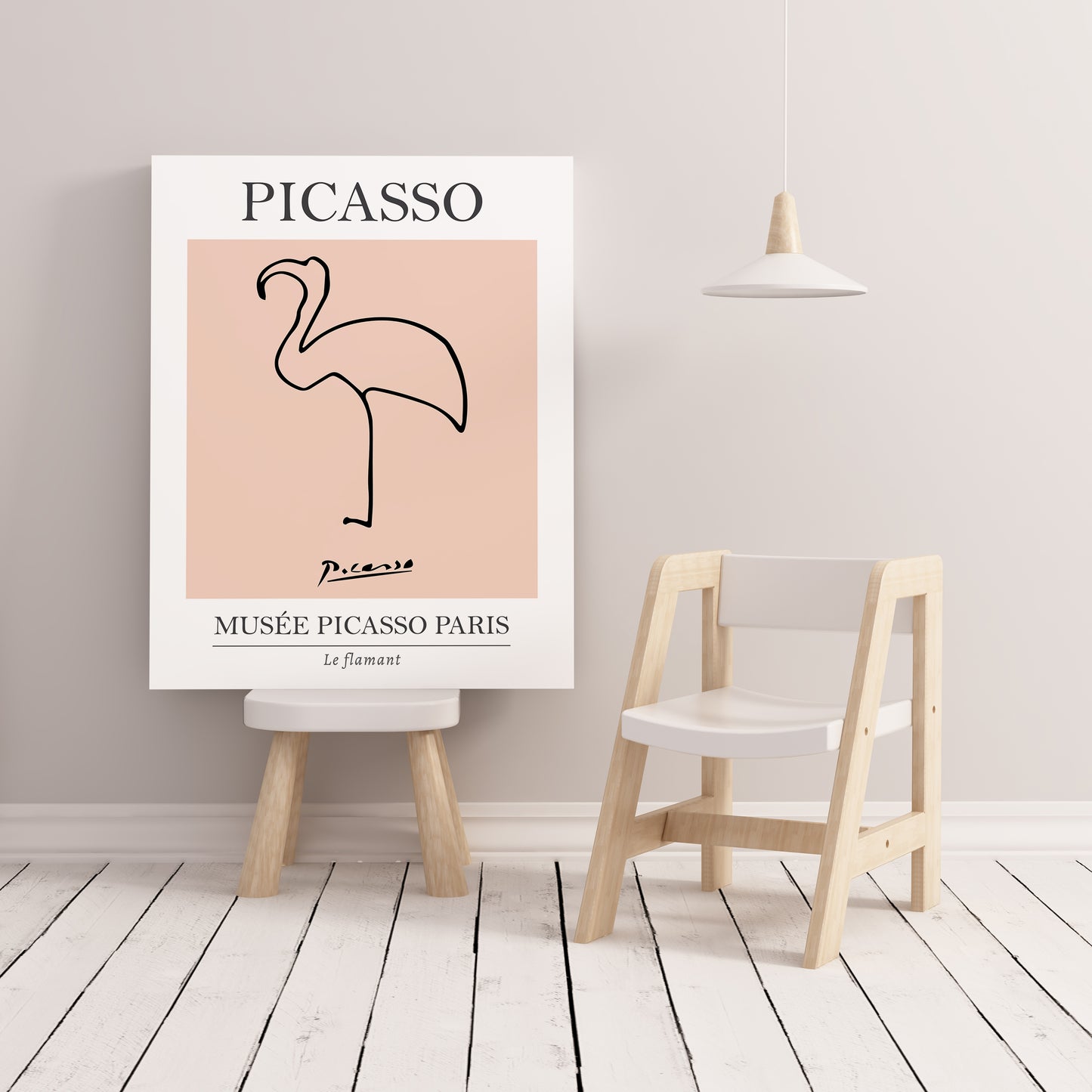 Picasso Flamingo Line Art Exhibition Print