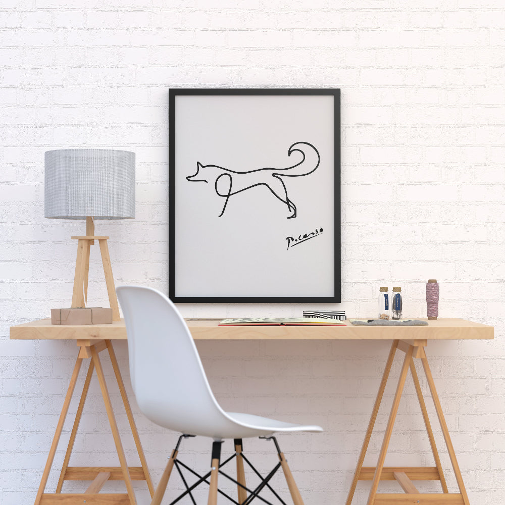 Picasso Fox Line Art Illustration