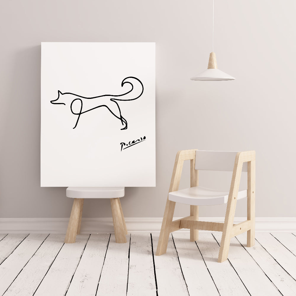Picasso Fox Line Art Illustration
