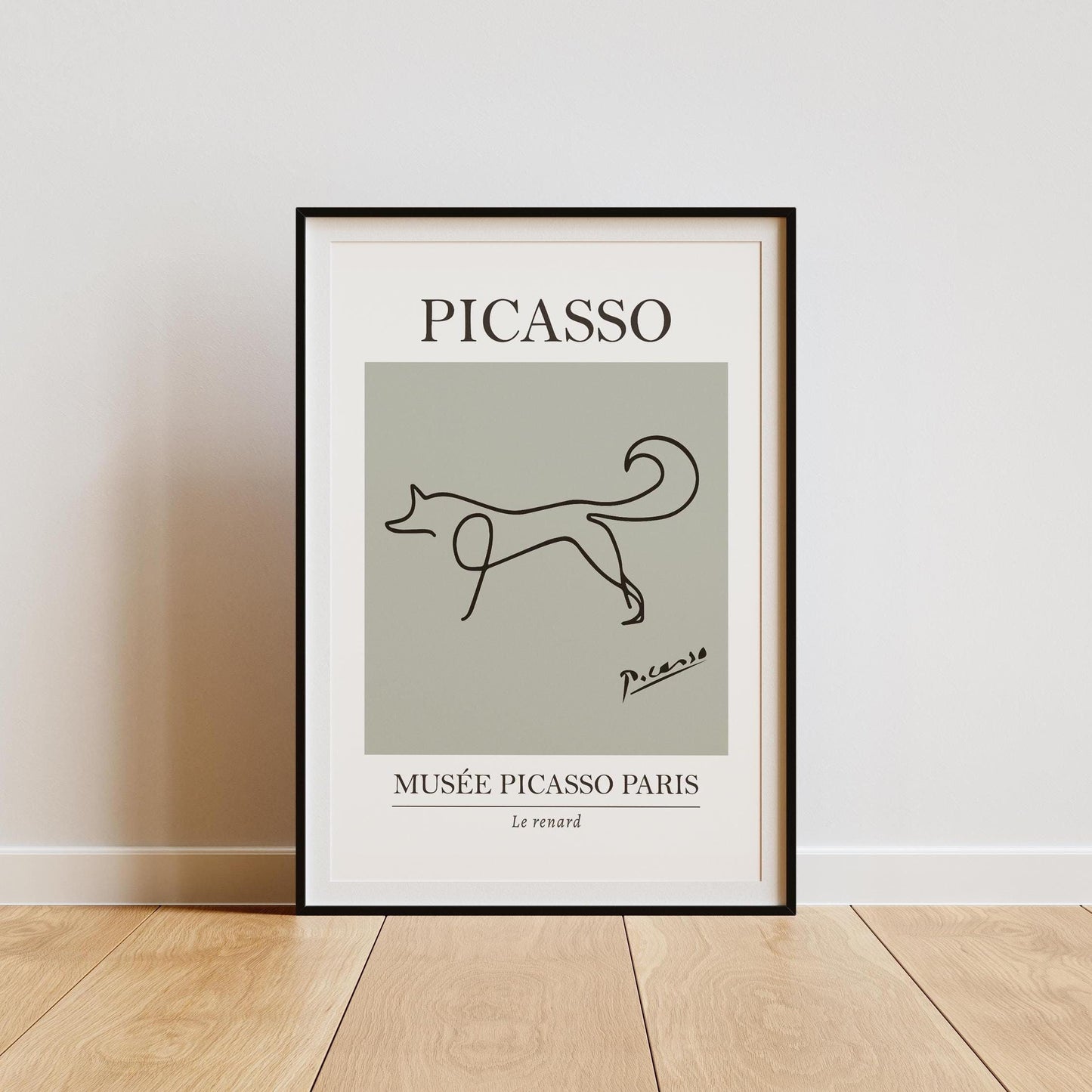 Picasso Fox Line Art Exhibition Print