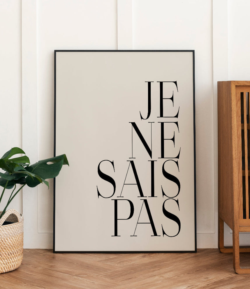 Typography 'Je ne sais pas' Word Art Print