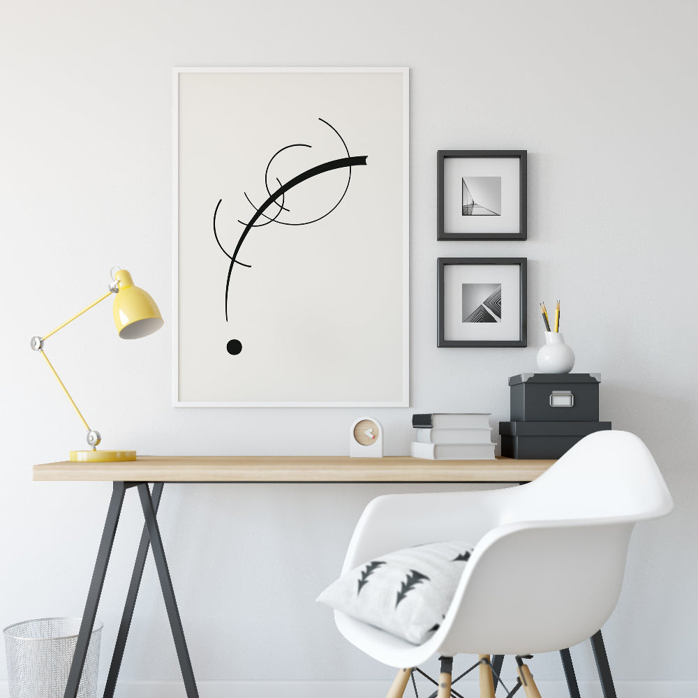 Kandinsky 'Free Curve to the Point' Abstract