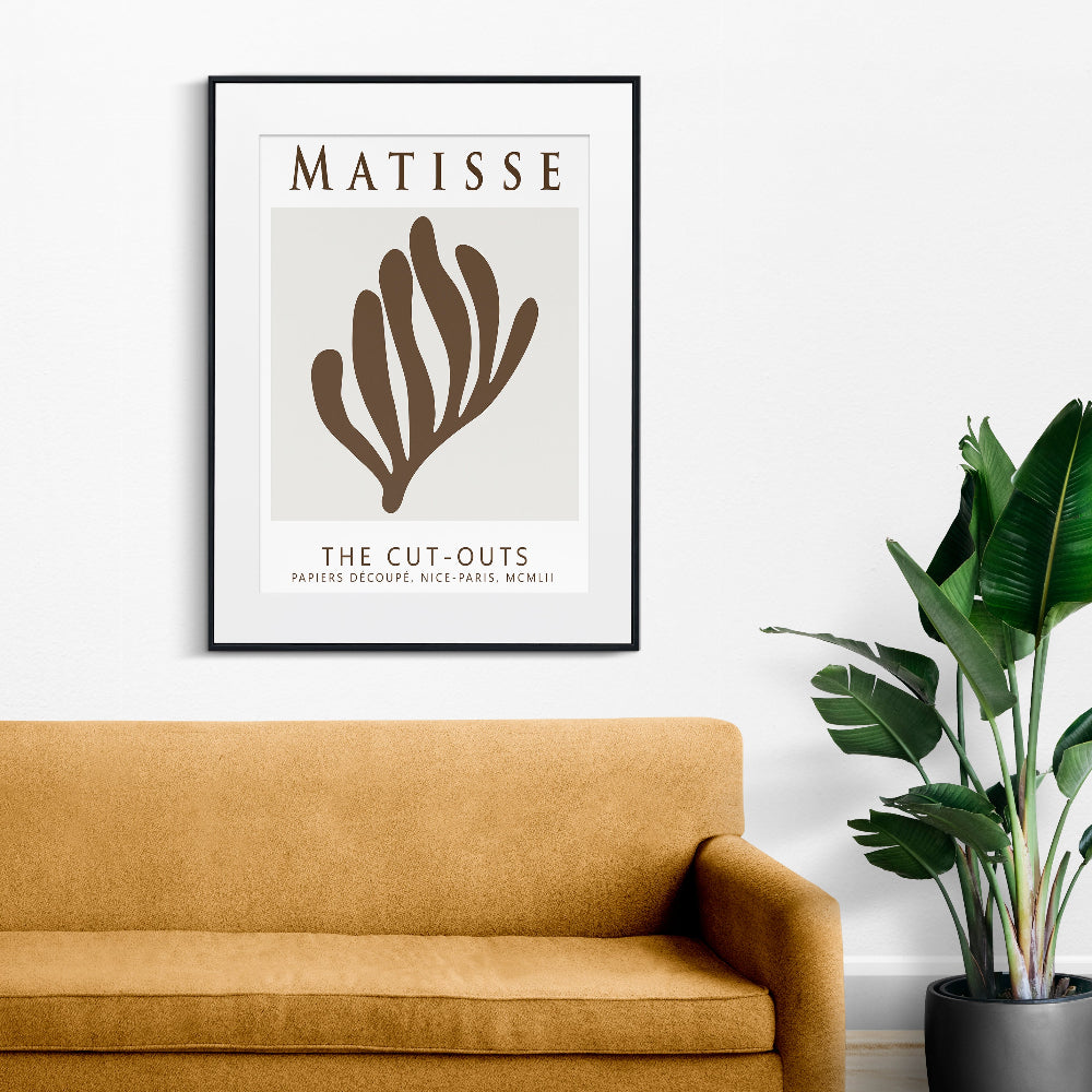 Matisse Cut-Outs Exhibition Poster - Coral in Brown