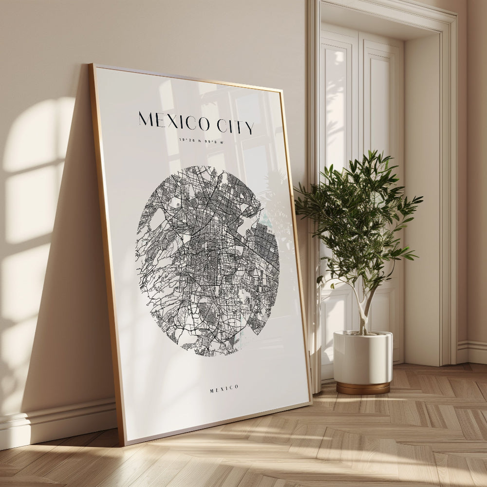 Mexico City Circle Map Print