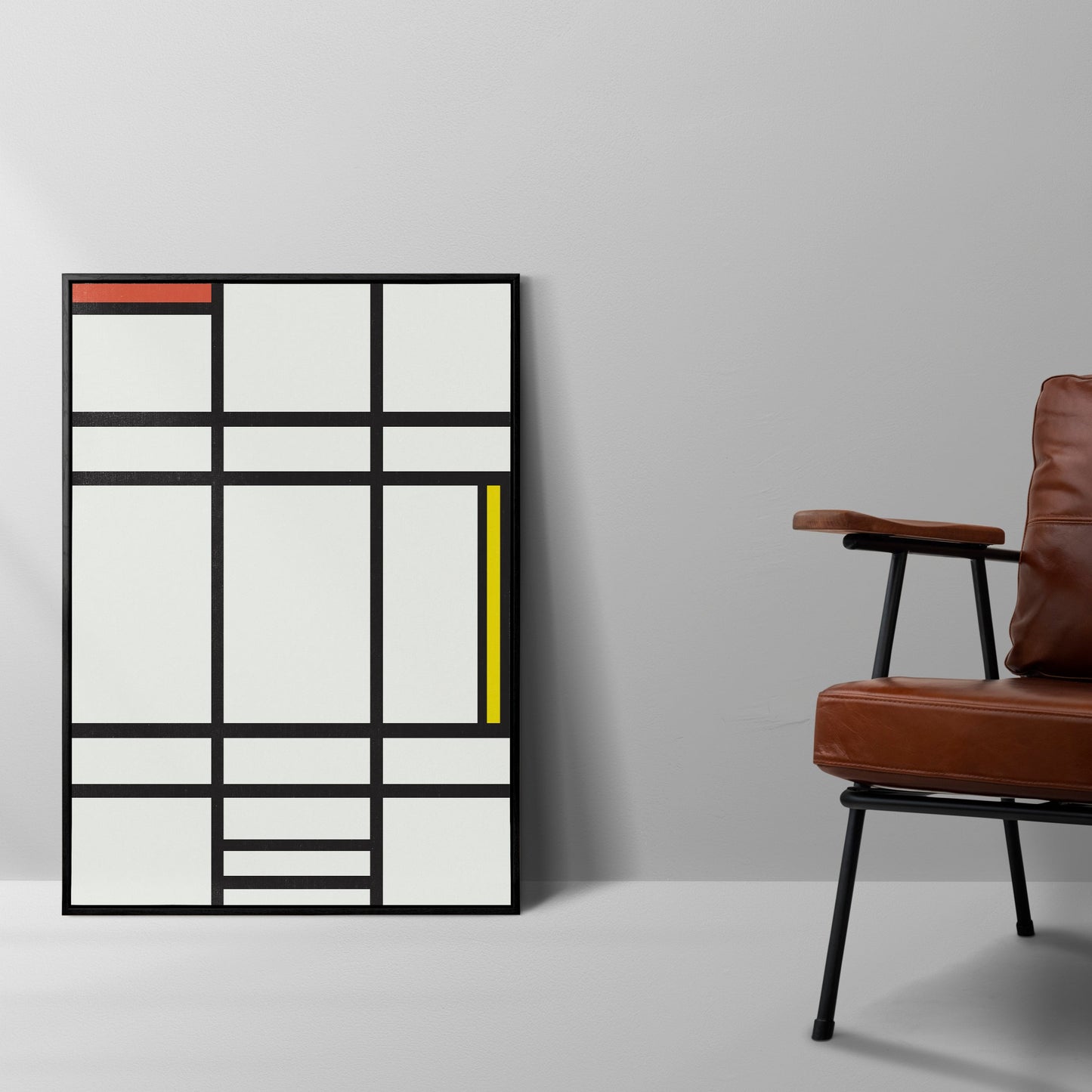 Mondrian in White, Red & Yellow Poster