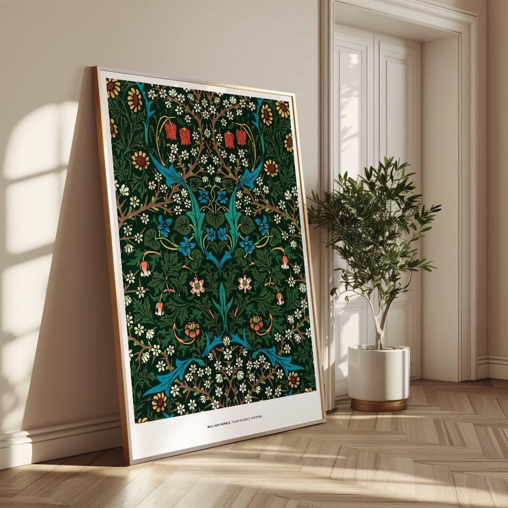 William Morris 'Tulip' Pattern Art Print
