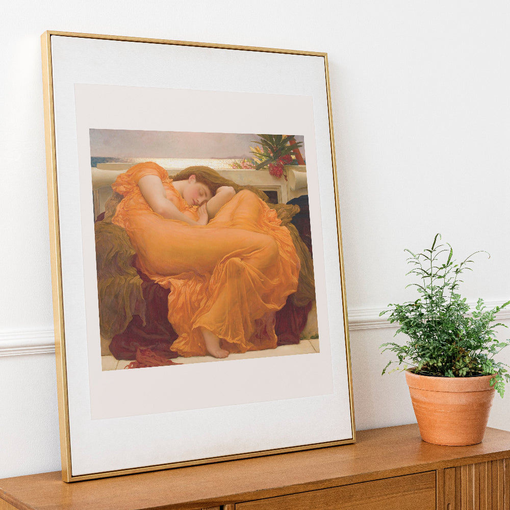 Art Print 'Flaming June', Woman in an Orange Dress by Frederic Leighton