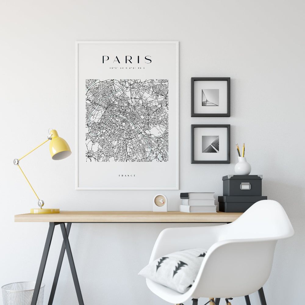 Paris Square City Map Print