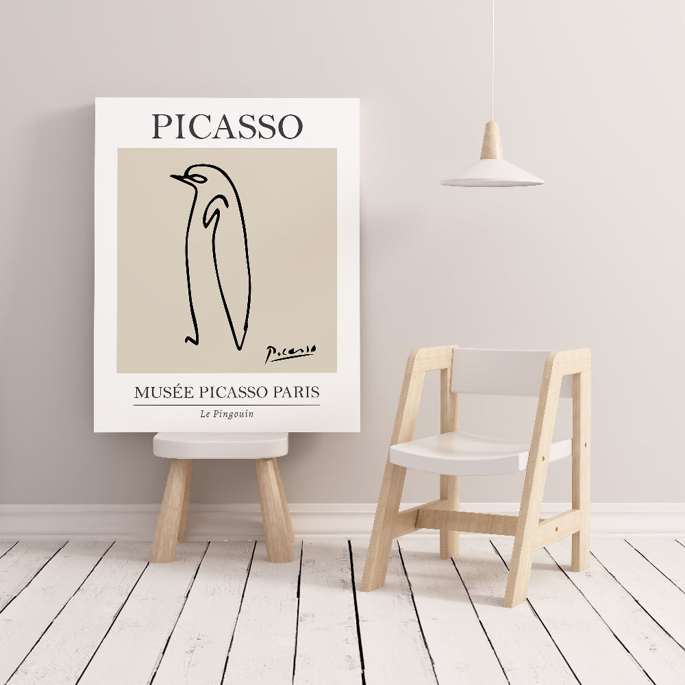 Picasso Penguin Line Art Exhibition Print