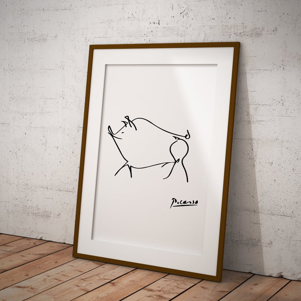 Picasso Pig Minimalist Line Art Print