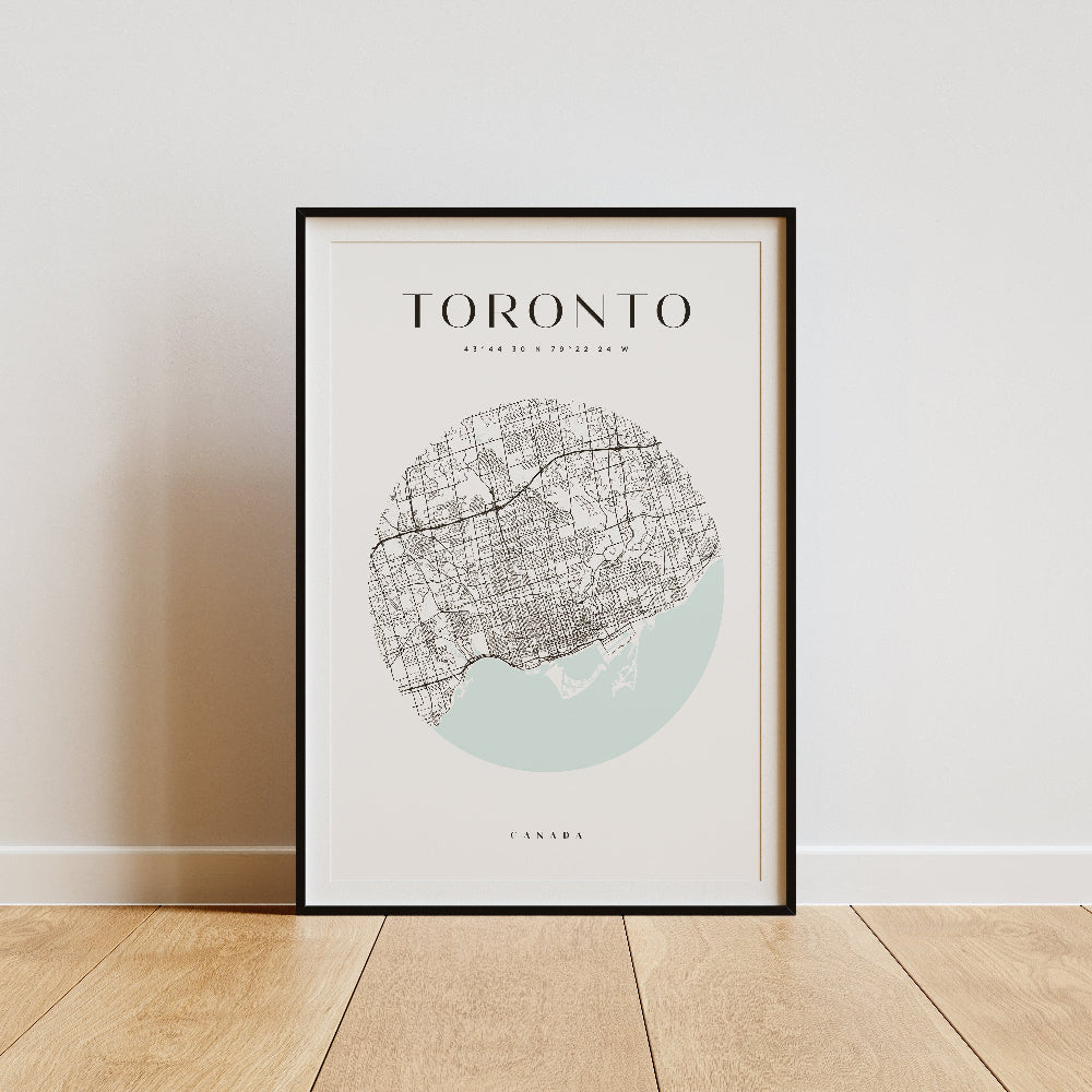 Toronto City Circle Map Print