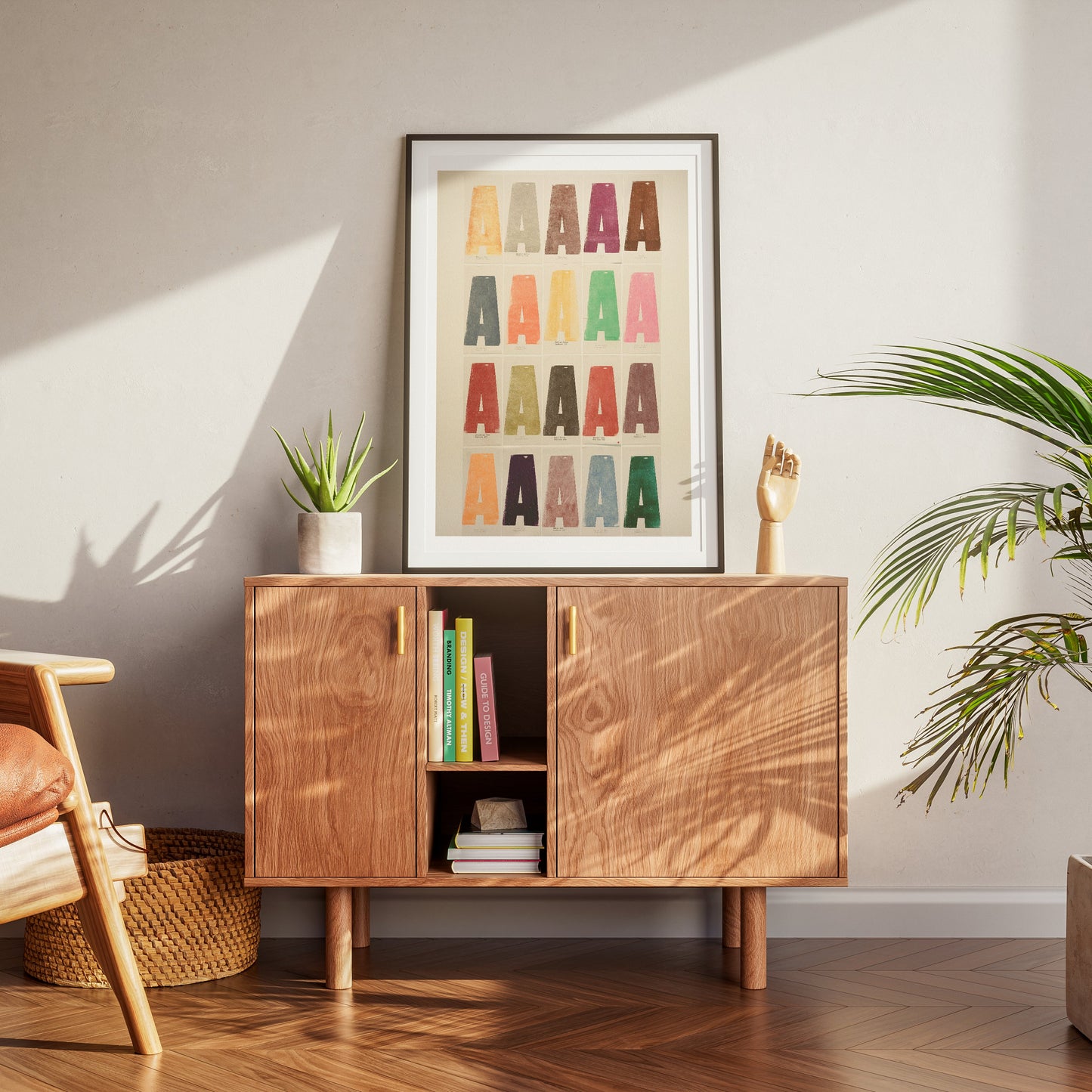 Letter A Vintage Typography Poster