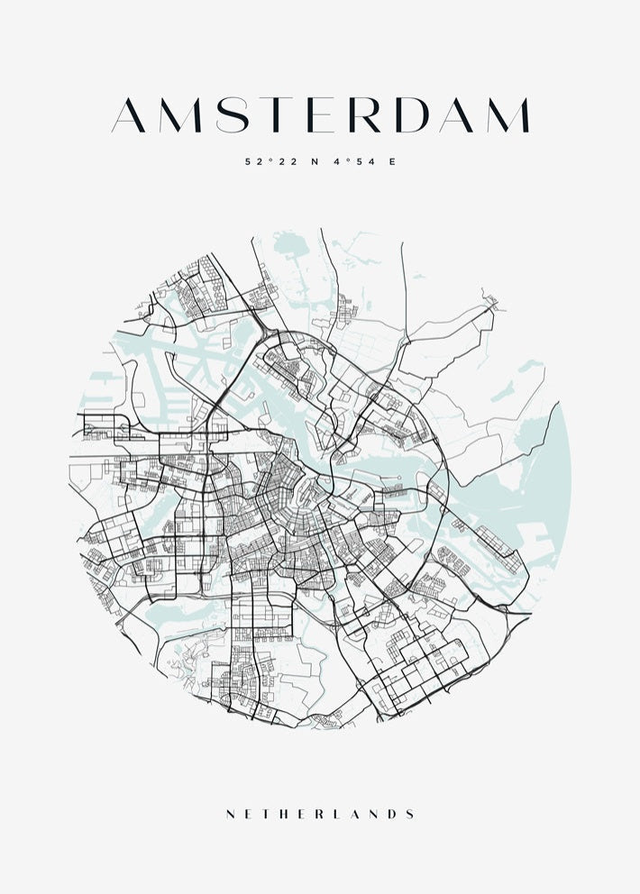 Amsterdam Circle Map Print