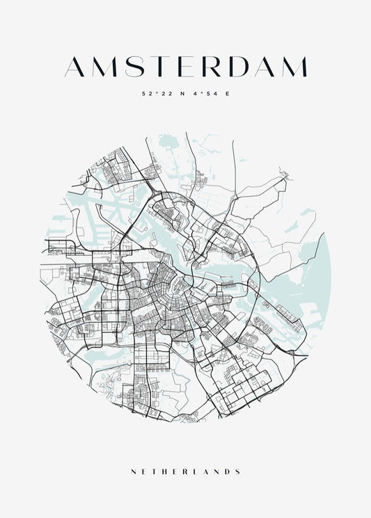 Amsterdam Circle Map Print