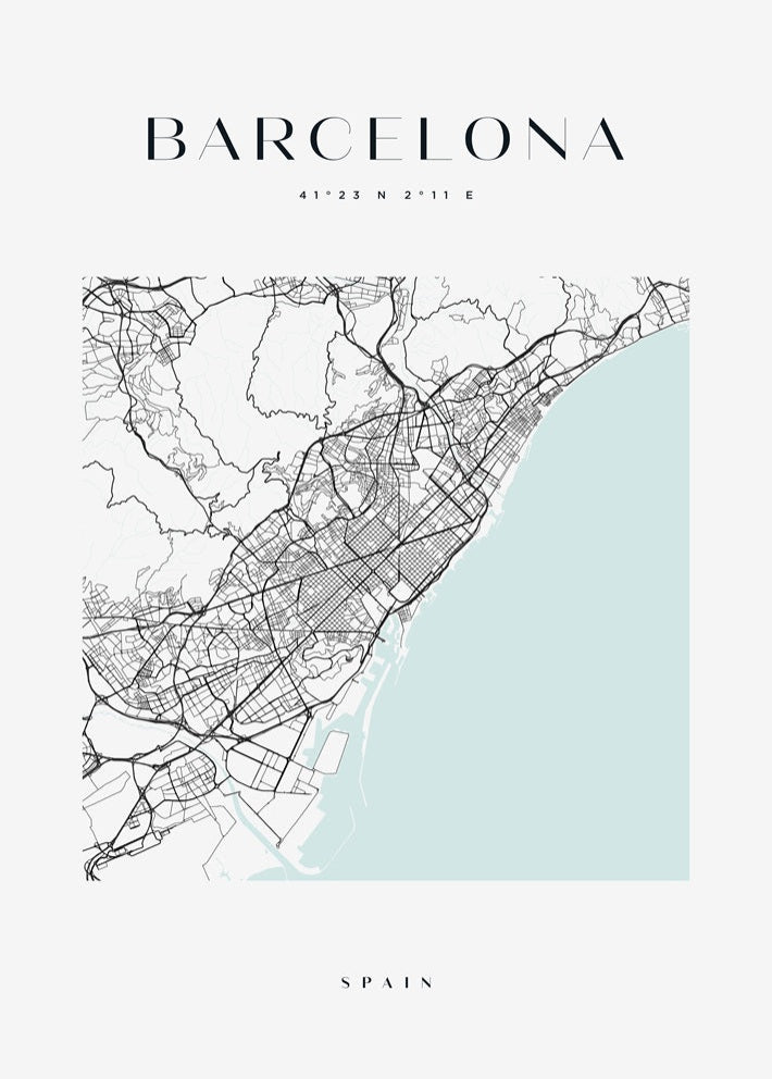 Barcelona Map Print