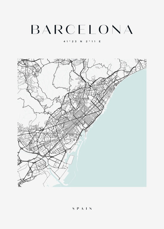 Barcelona Map Print