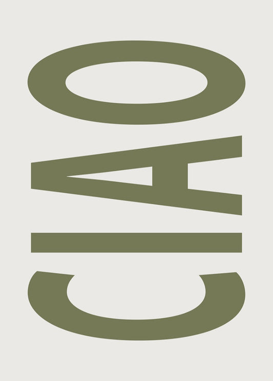 Ciao Green Typography Poster